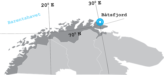 Kart over Båtsfjord lokasjon