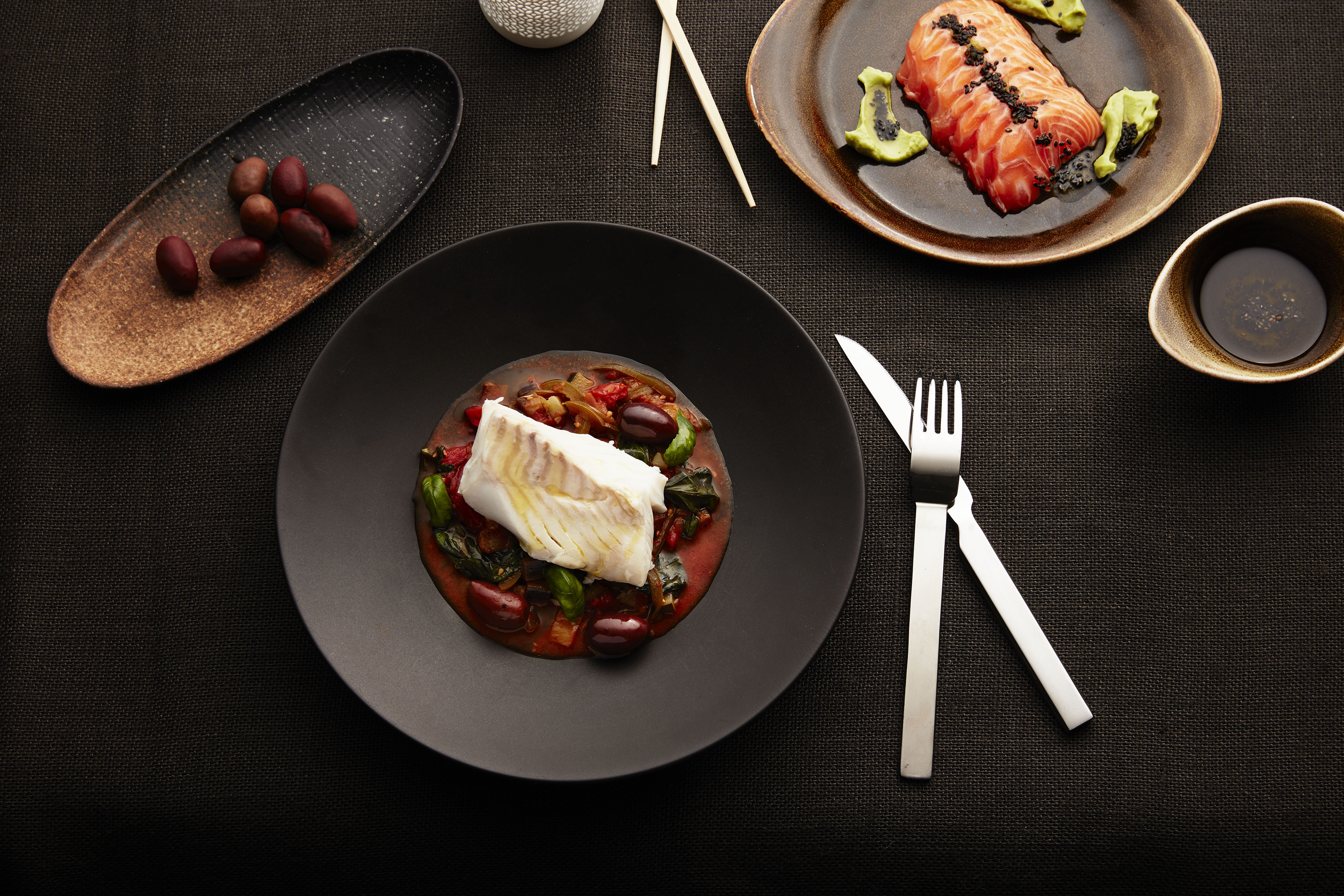 Festmat med lax, torsk och blåmusslor