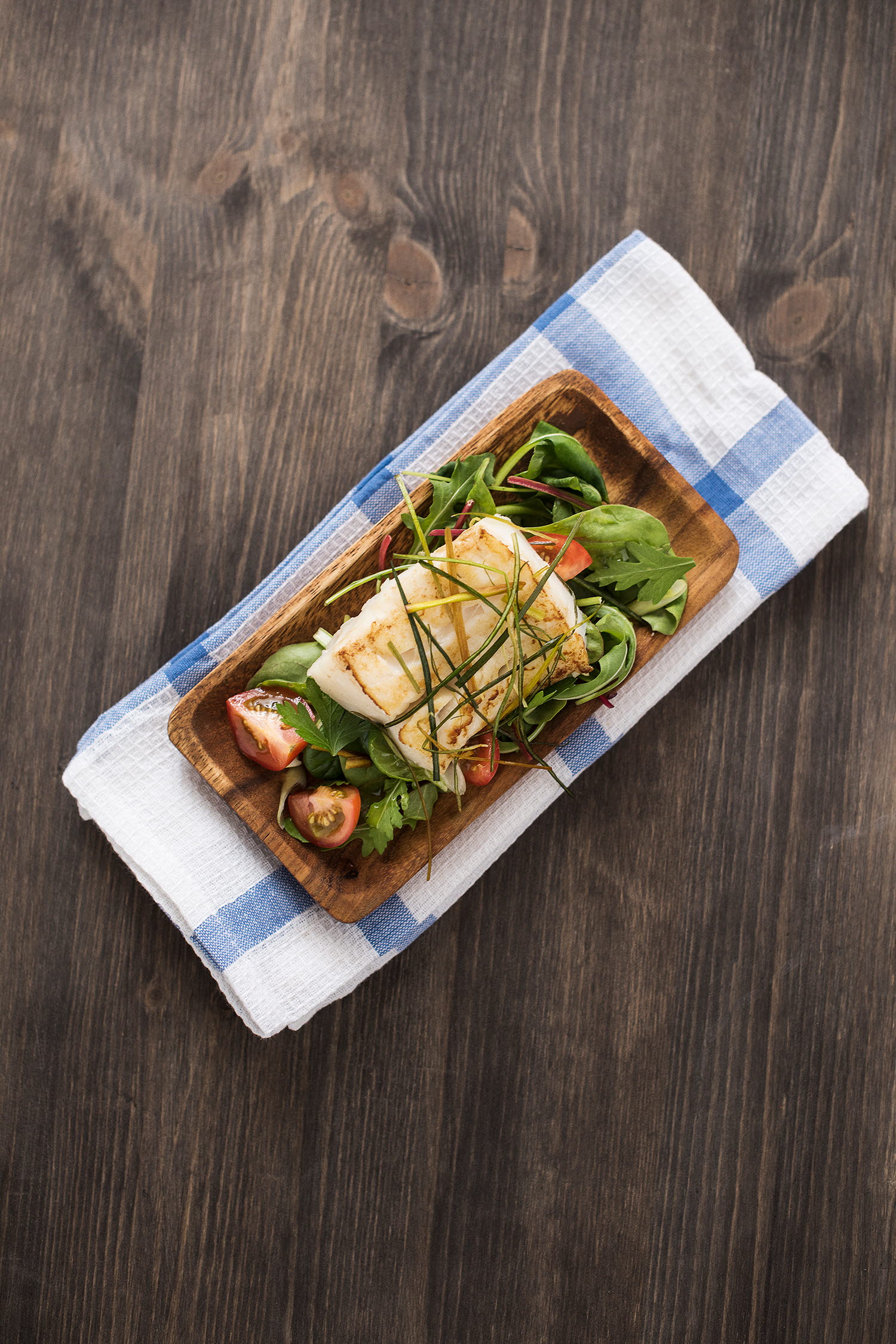 Grillet torskeloin med aioli og salat