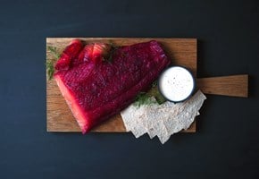 Beetroot-cured salmon