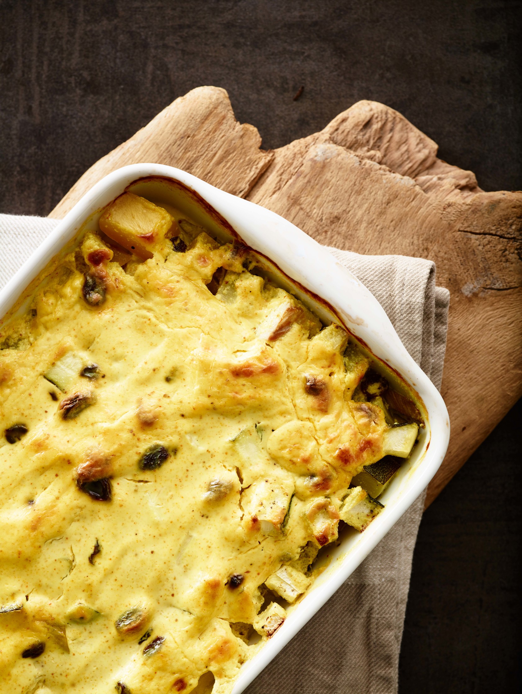 Baked pollock with curry