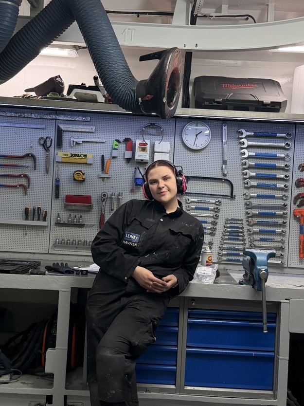 Stine Marie in the engine room. 