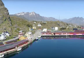 Oversiktsbilde av Stamsund i Lofoten