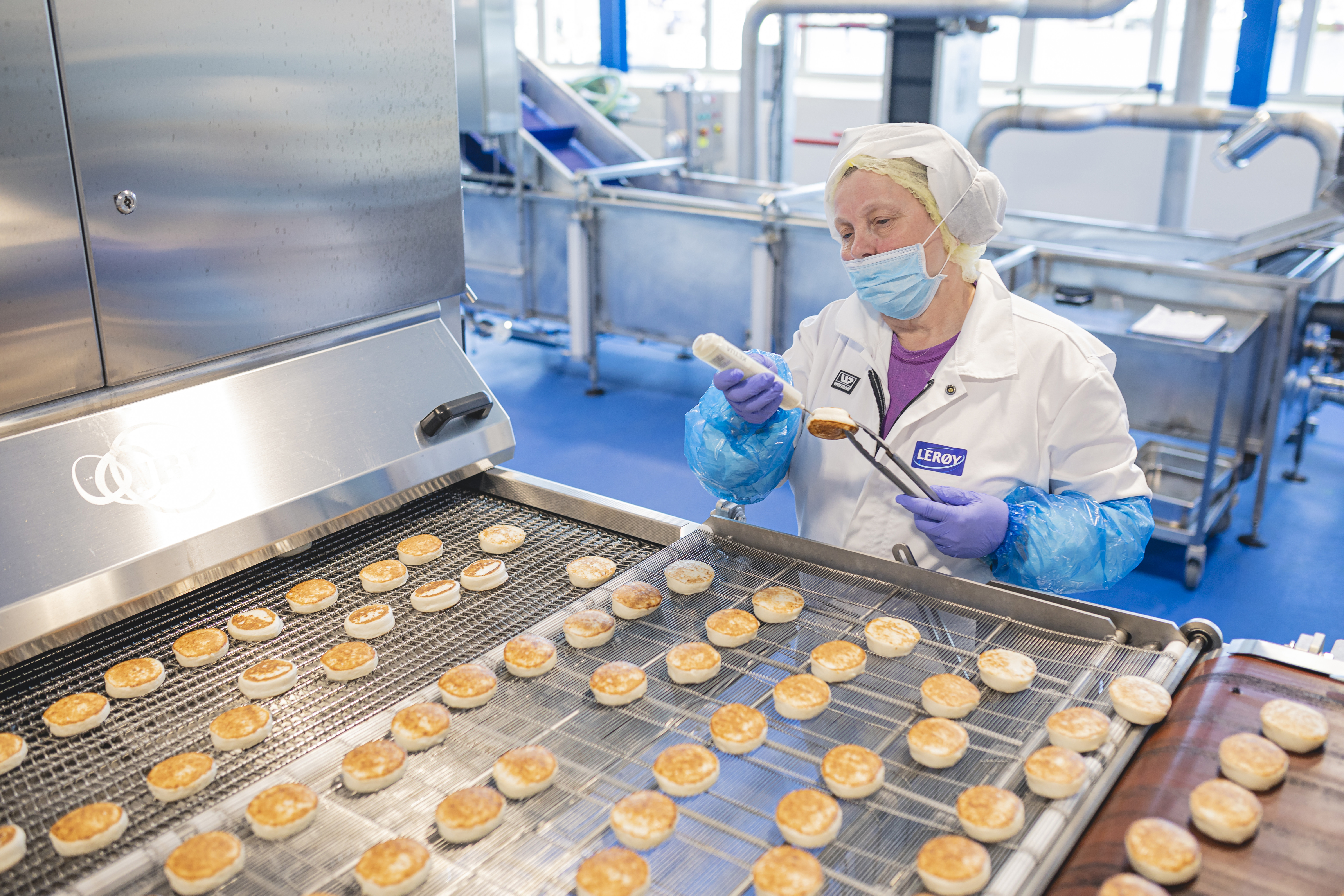 Fish cakes being made in the factory