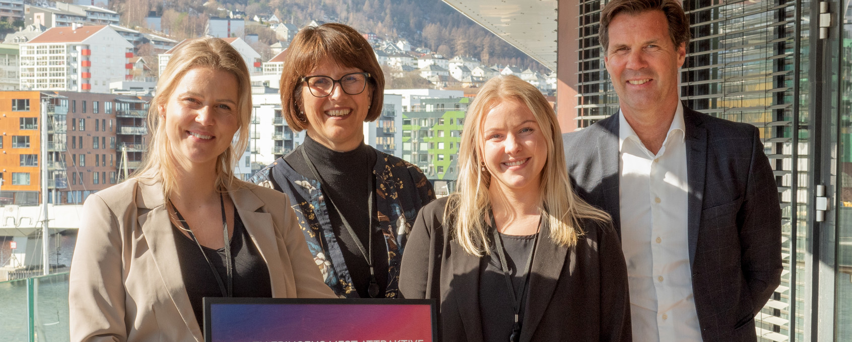 Talent Manager Liv-Ane Engelsen, CHRO Siren Grønhaug, Project Coordinator Andrea Skråmestø, og CEO Henning Beltestad.