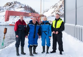 The family Skog at the factory in Skårvågen