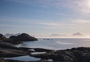 Norwegian fjord in sunshine