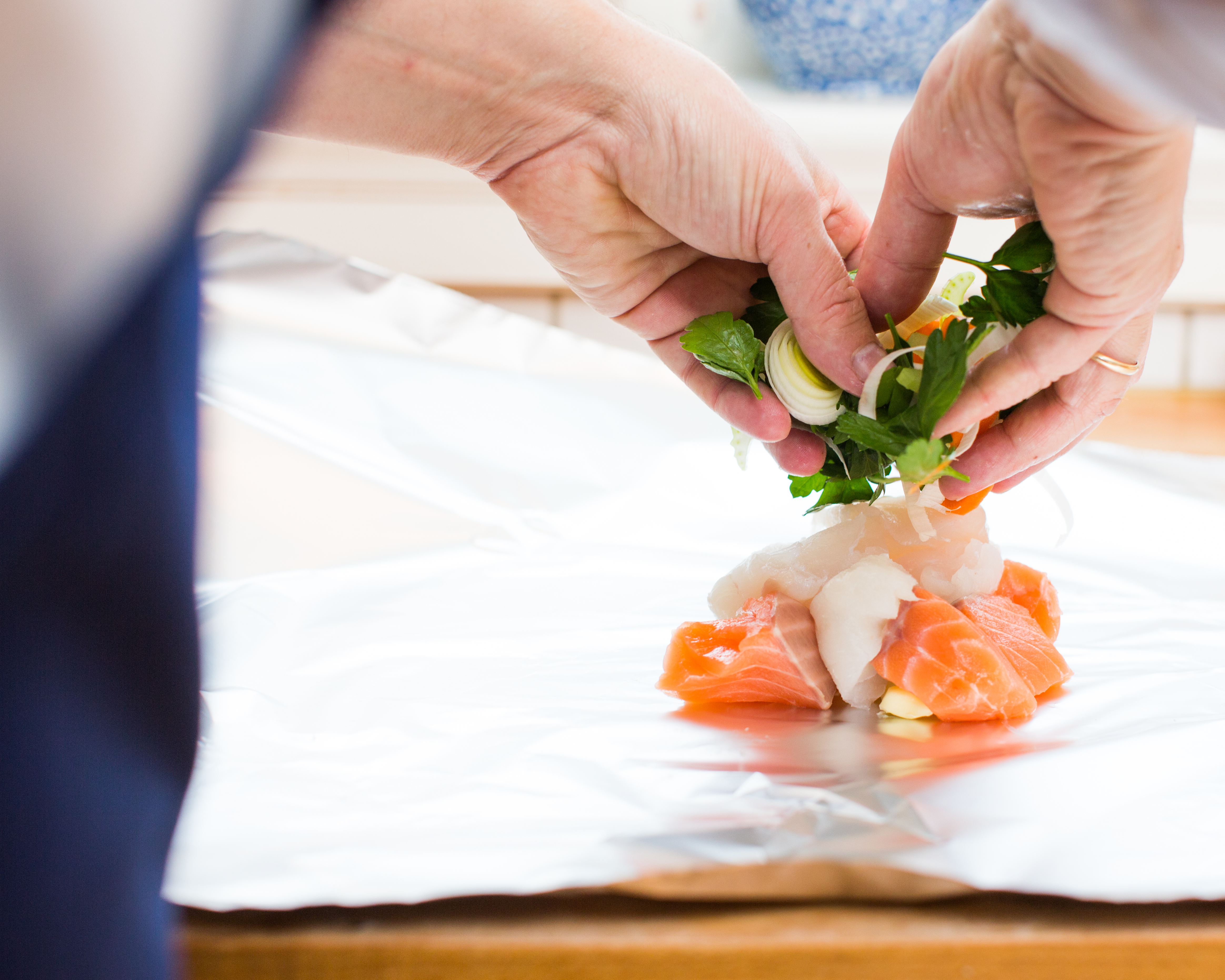 Skattekiste folie med laks og torsk