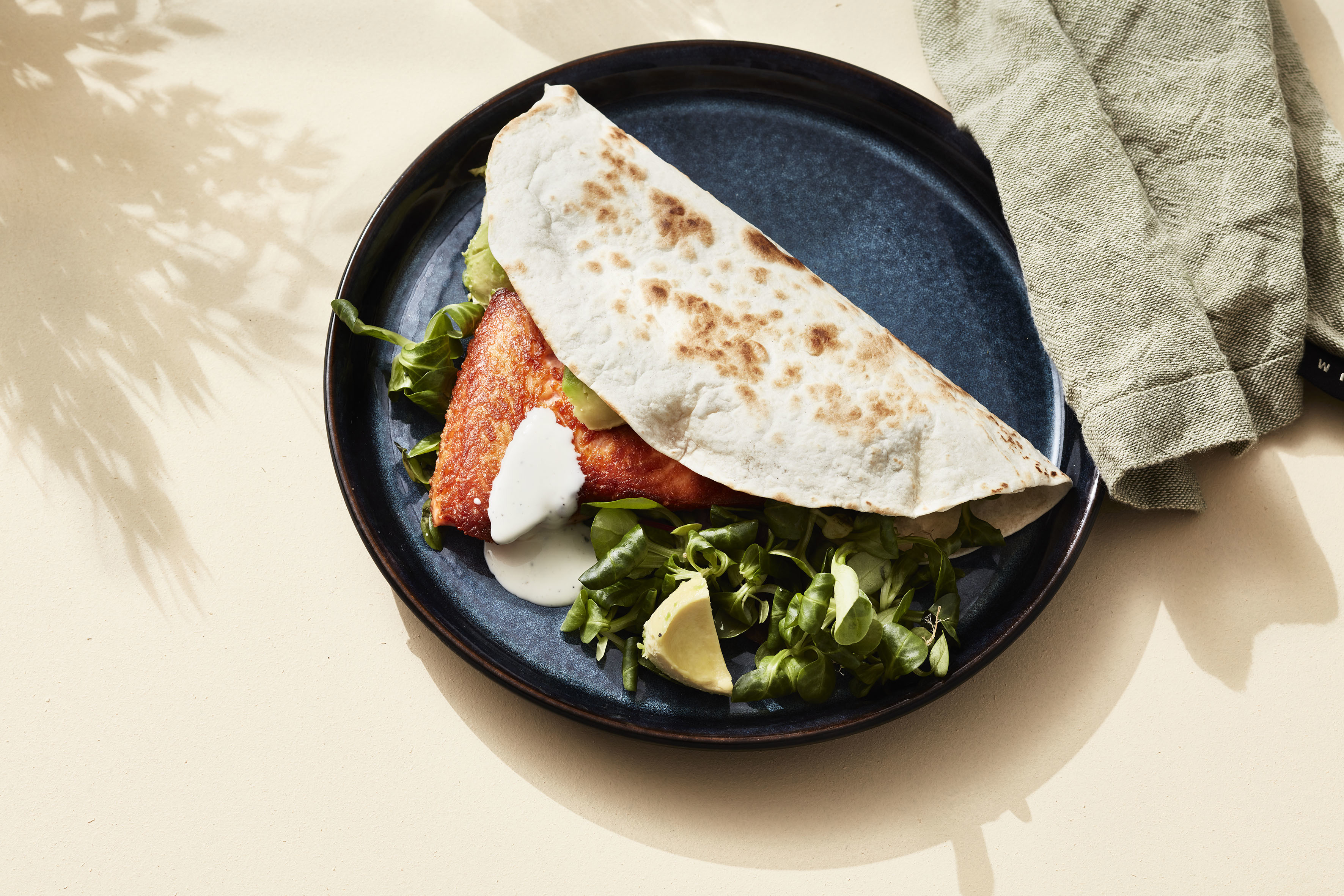 Tortilla med ørretfilet
