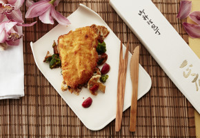 Sprøpanert torskefilet med teriyakigrønnsaker