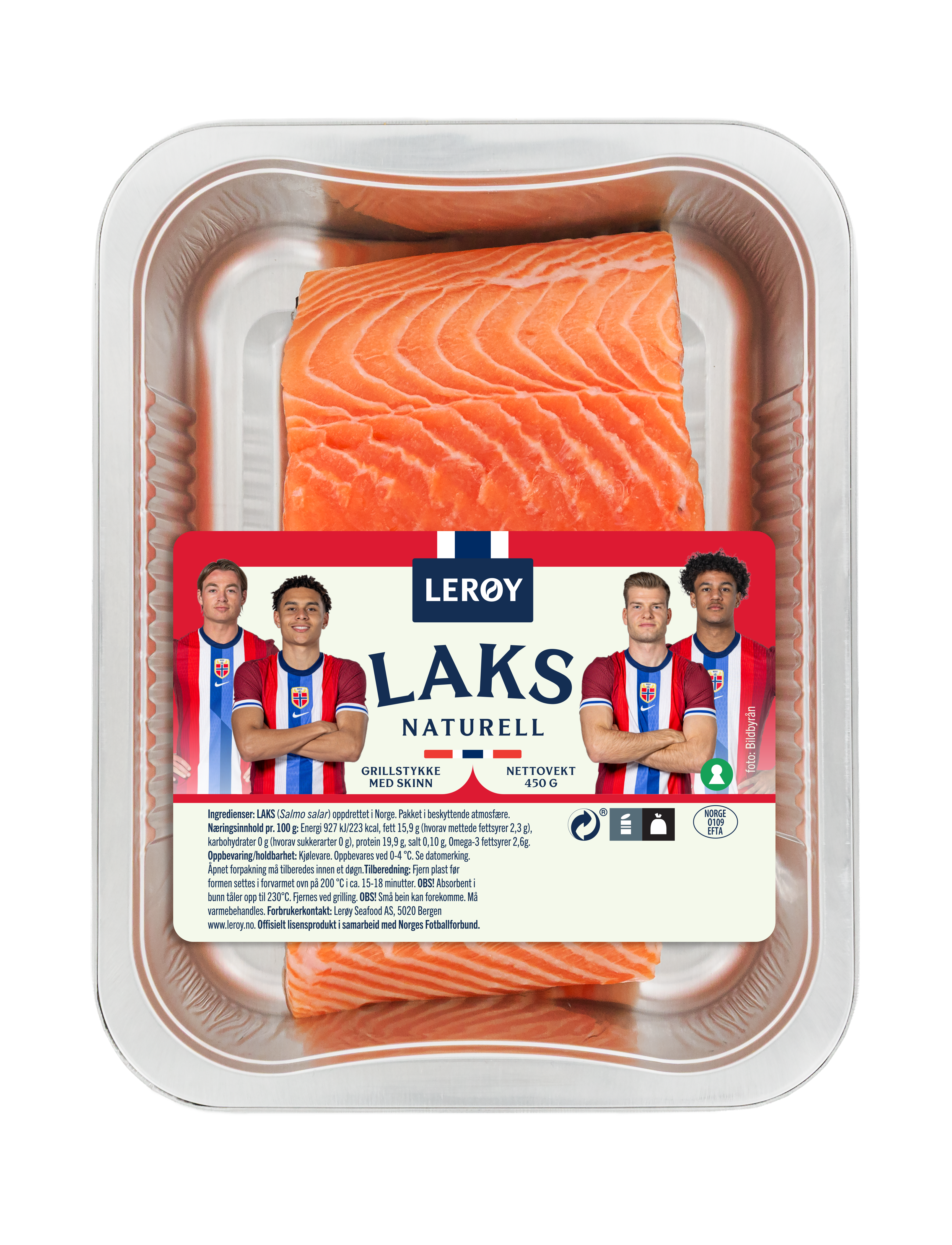 Aluminiumsform med laksefilet