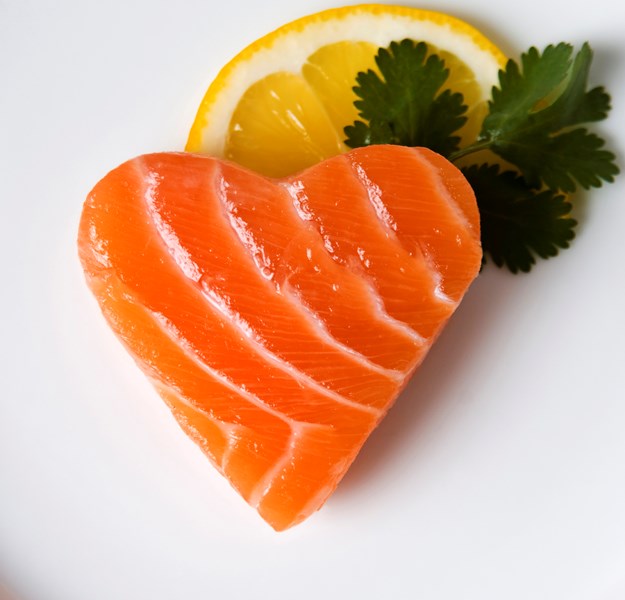 Salmon heart shaped
