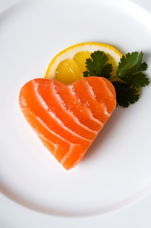 Salmon heart shaped