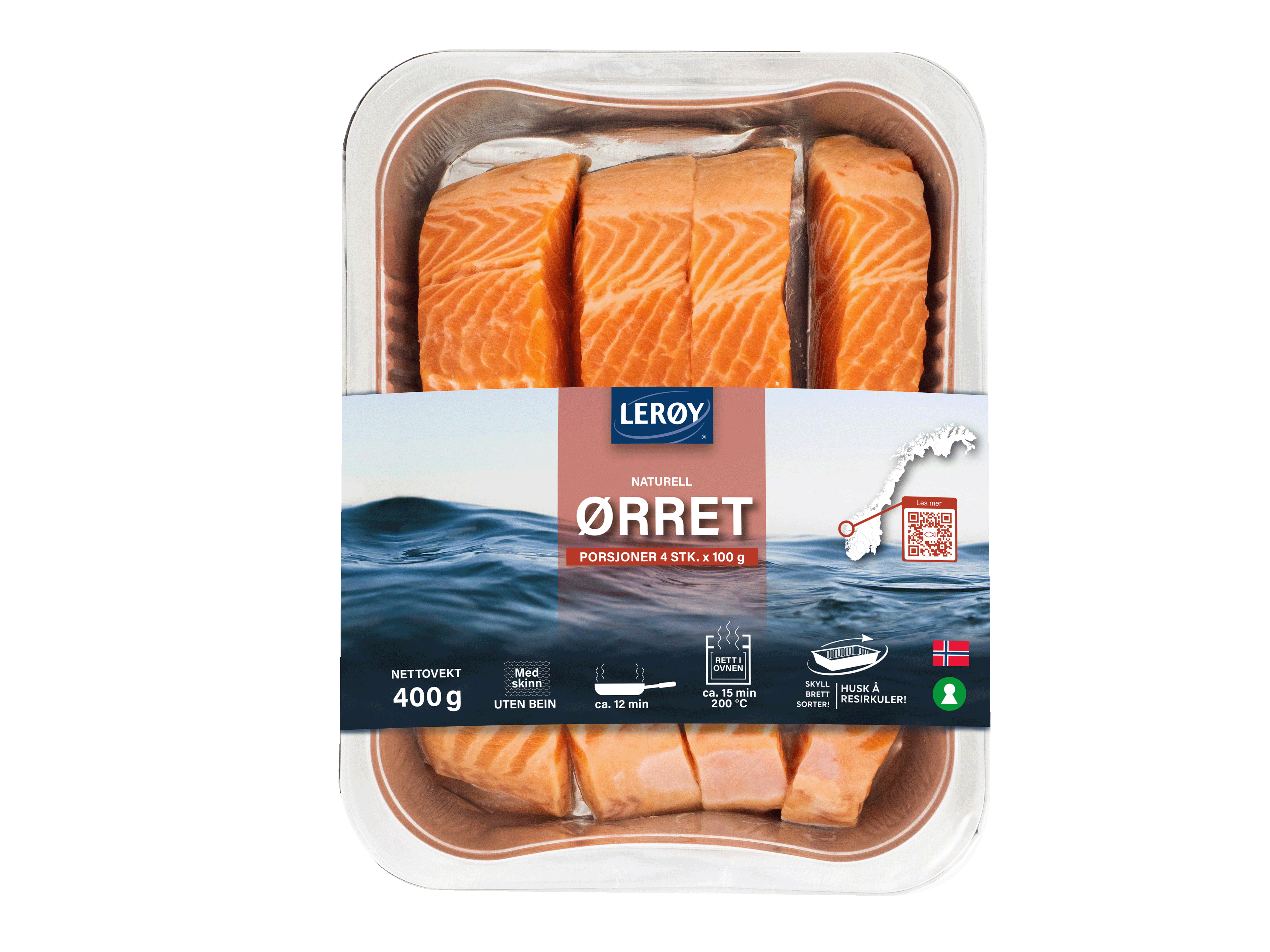 Ørretfilet naturell 4x100g
