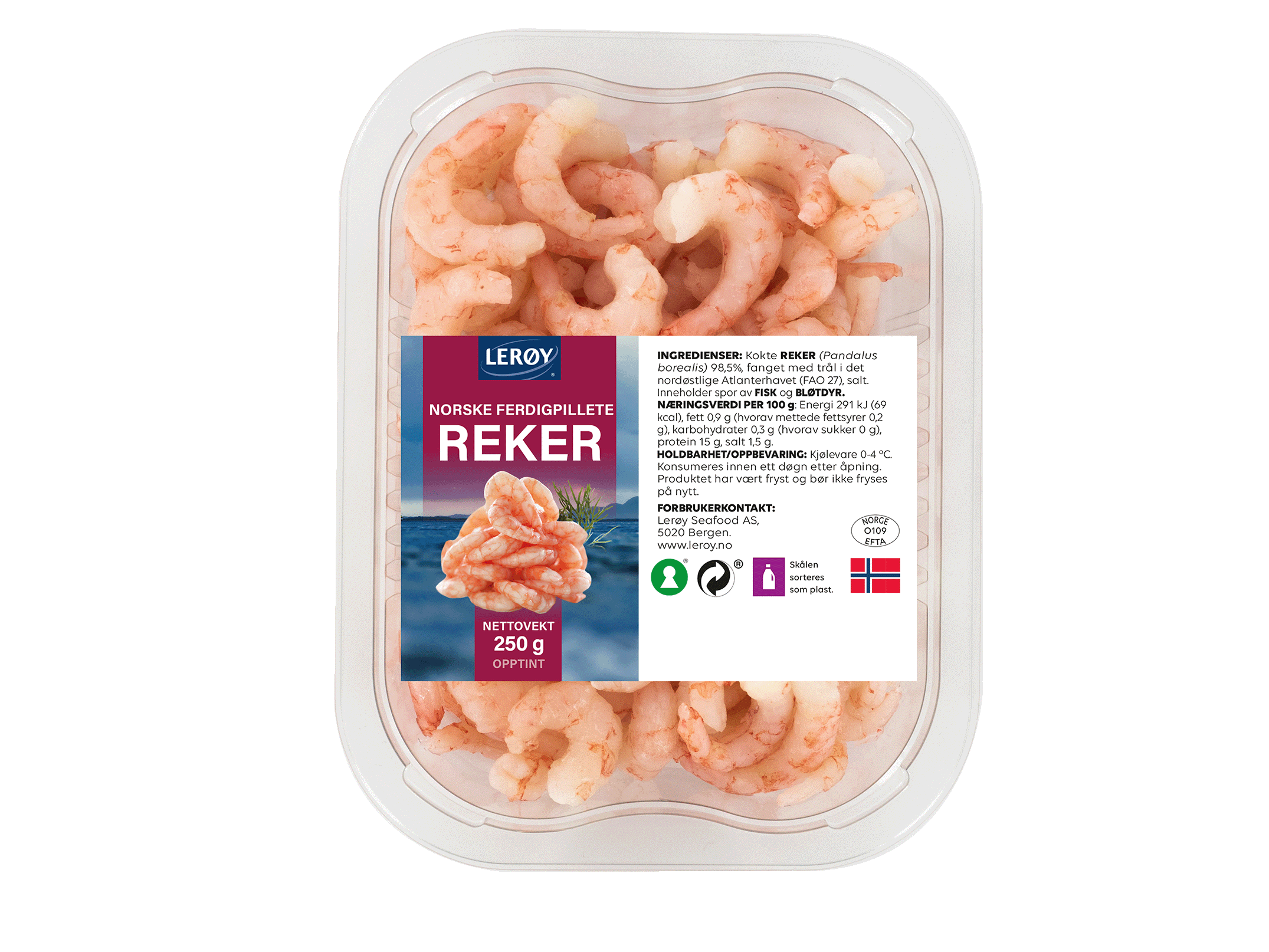 Reker Ruh Norske reker 250g