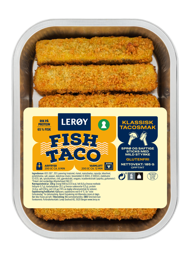 Lerøy Fish Taco Sticks Klassisk produktfoto i aluform