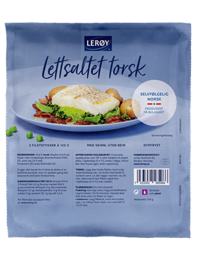 Frys - Lettsaltet torsk 2x125g