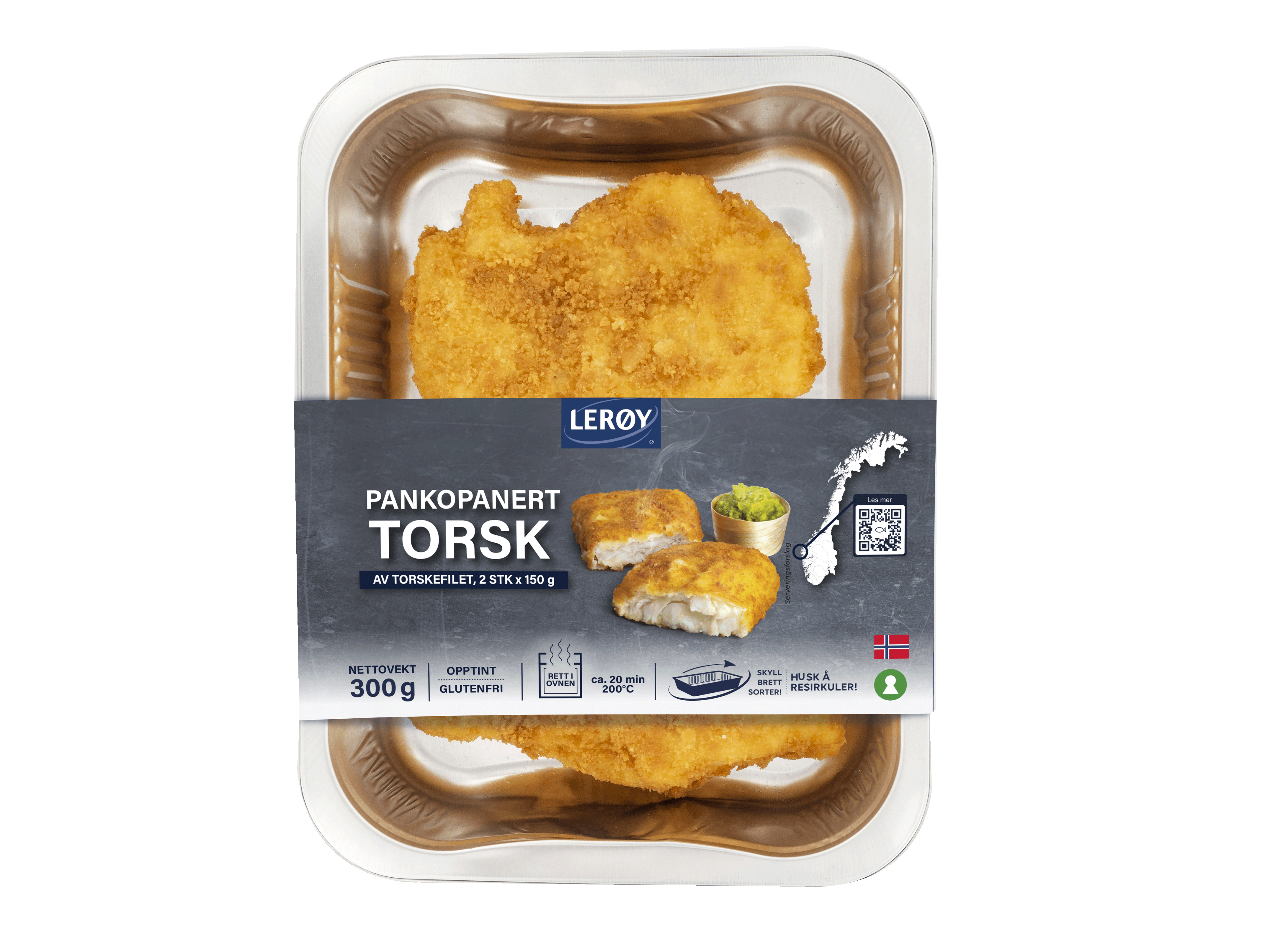 Pankopanert torsk forpakning
