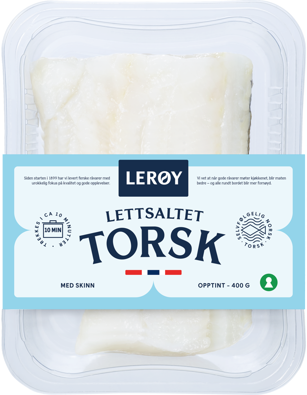 Lettsaltet torsk forpakning