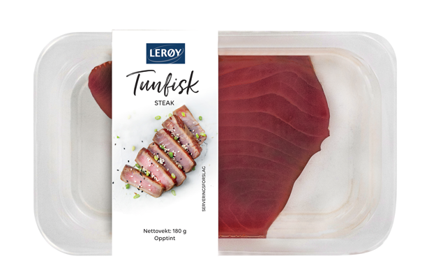 Produktpakning Lerøy tunfisk steak 180g