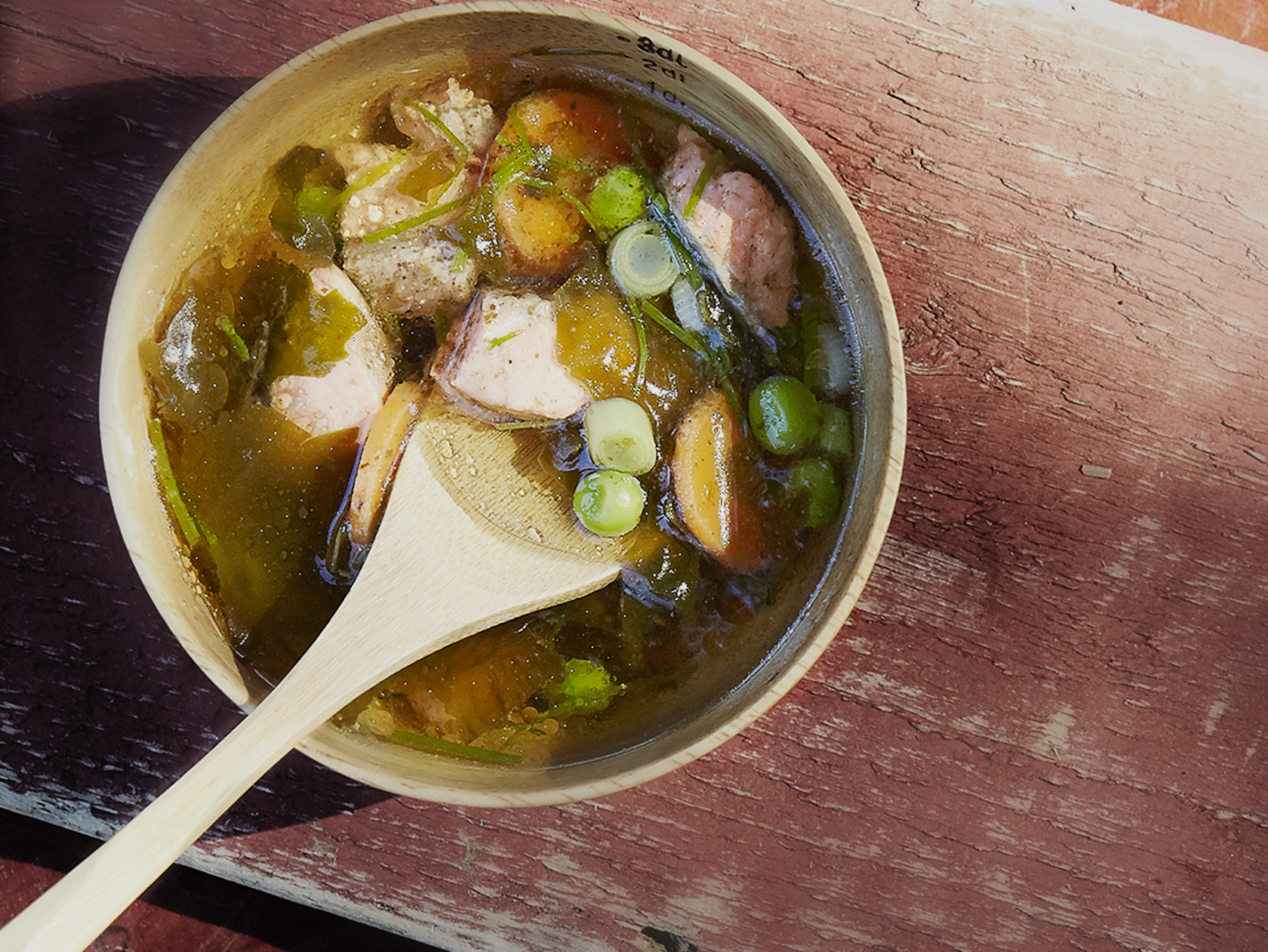 Fish soup with trout and lemon