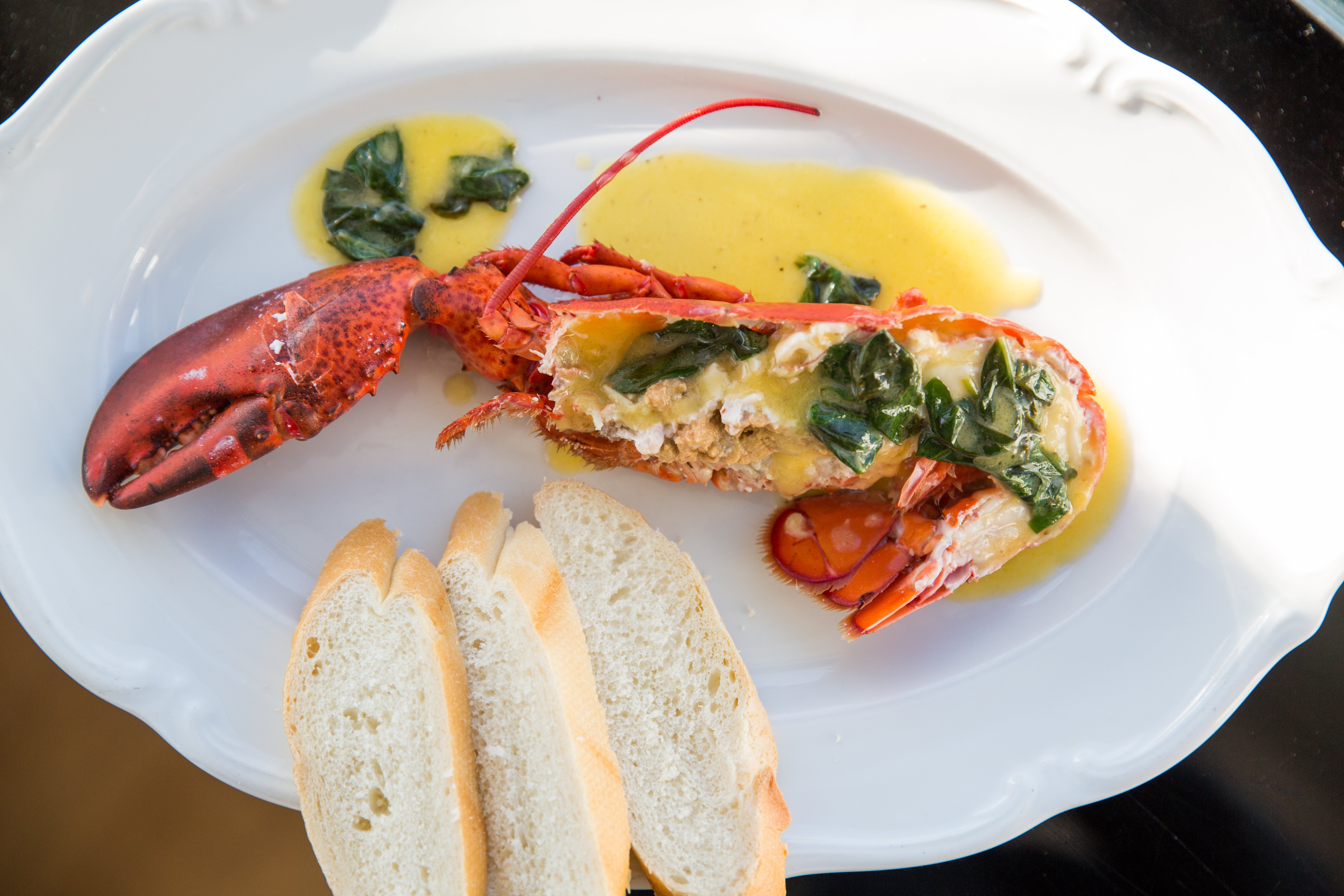 Lobster with lemon and basil butter