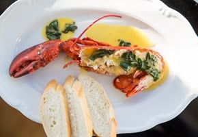 Lobster with lemon and basil butter