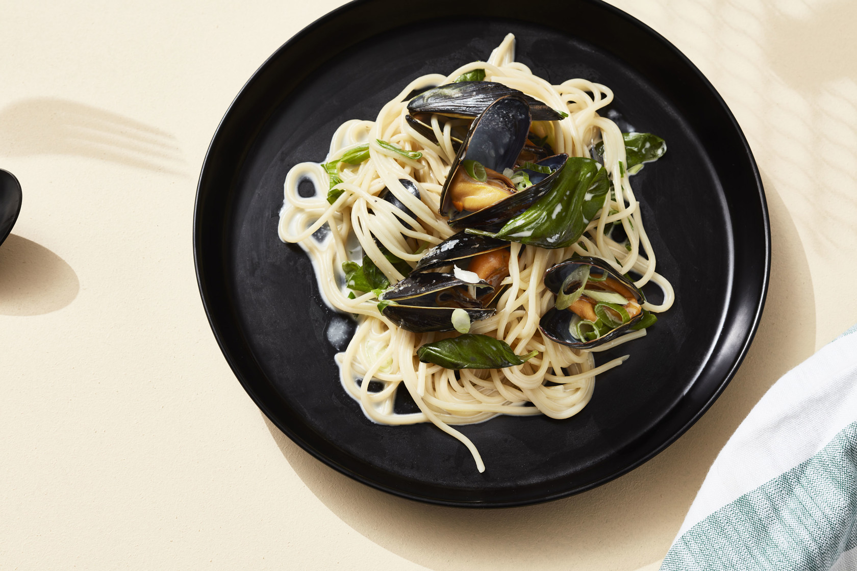 Creamy pasta with mussels