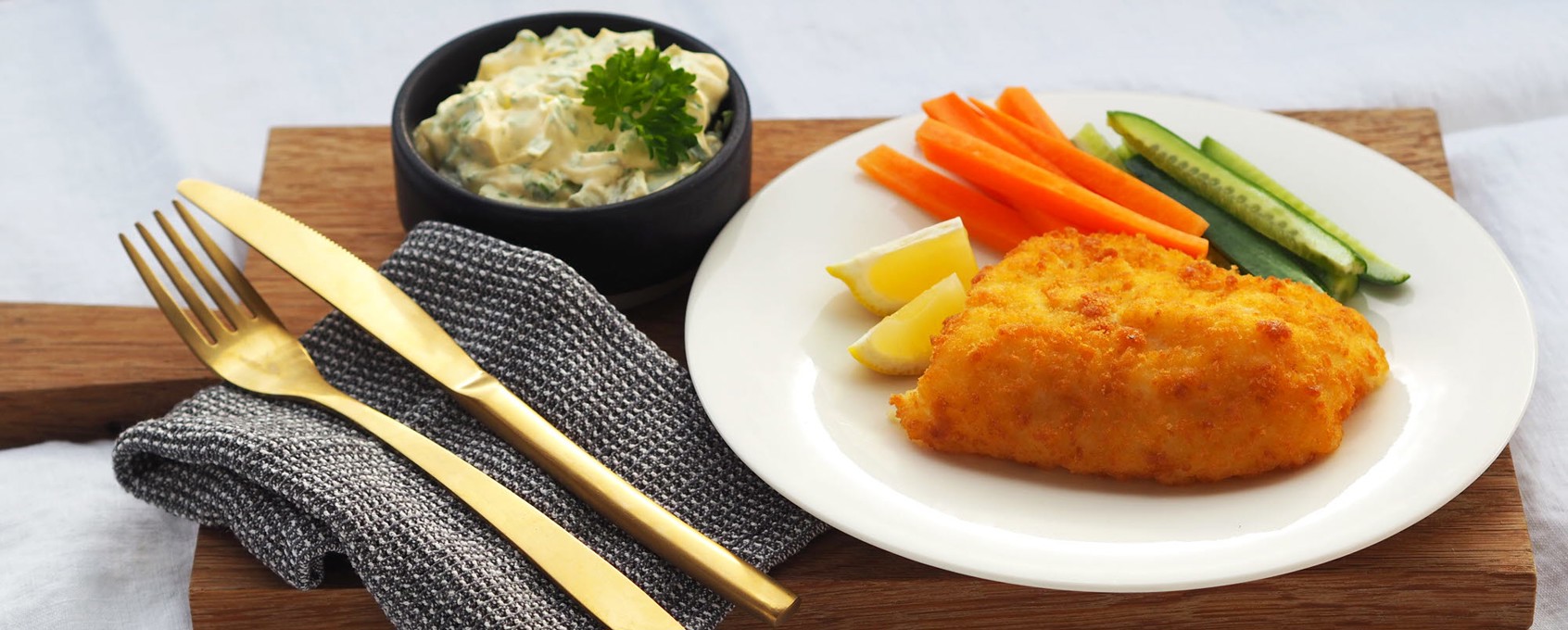 Sprøpanert torskefilet med remulade