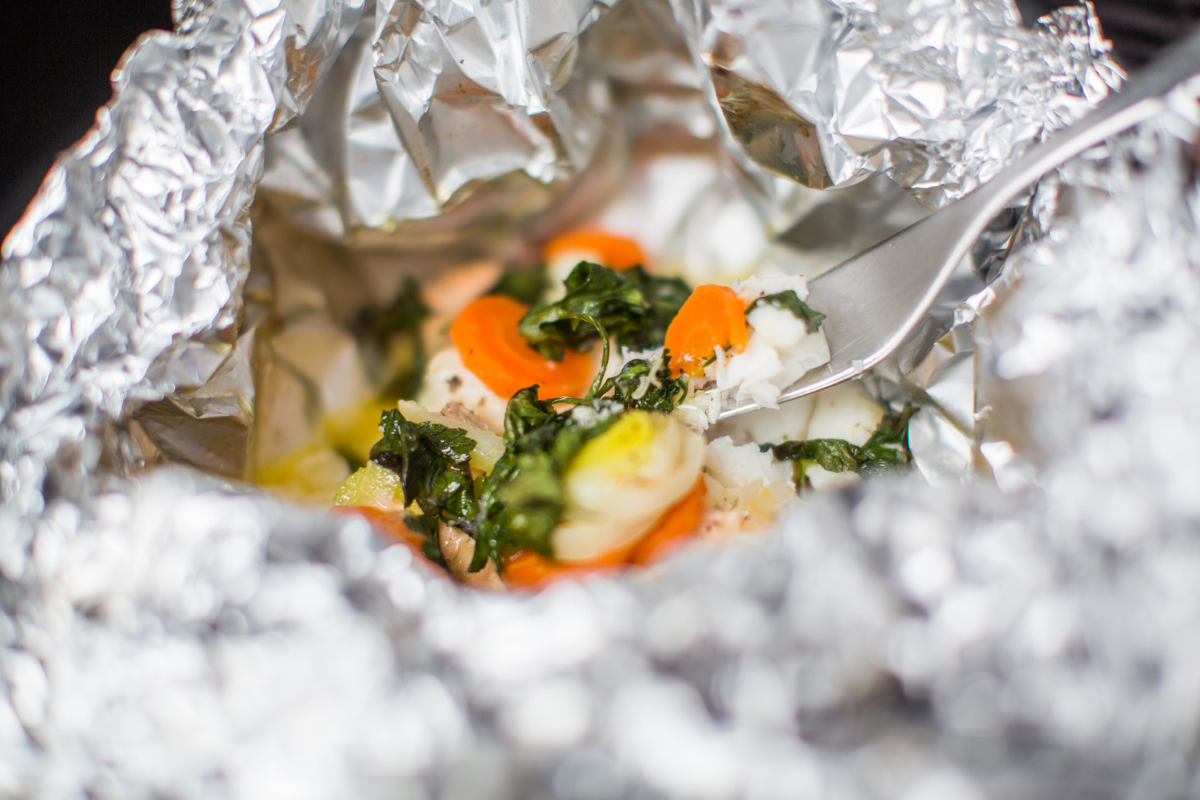 Treasure chest with salmon