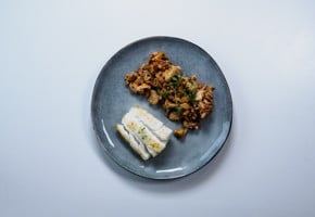 Gryta med havskatt, svamp och timjan