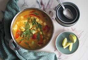 Cod curry with coconut milk
