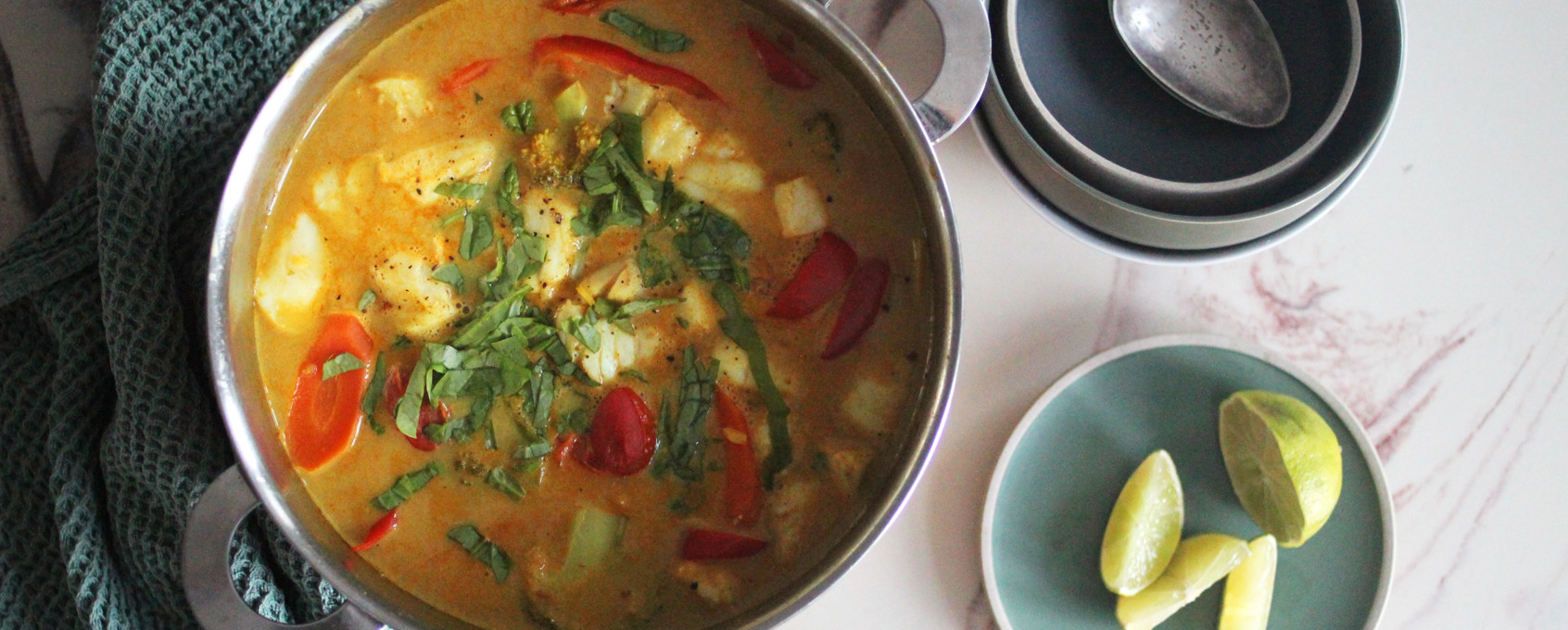 Torskegryte med karri og kokosmelk