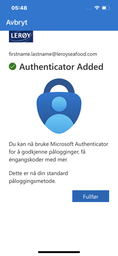 Authenticator Steg 9